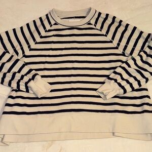 Aerie Navy and cream Striped Sweatshirt oversized